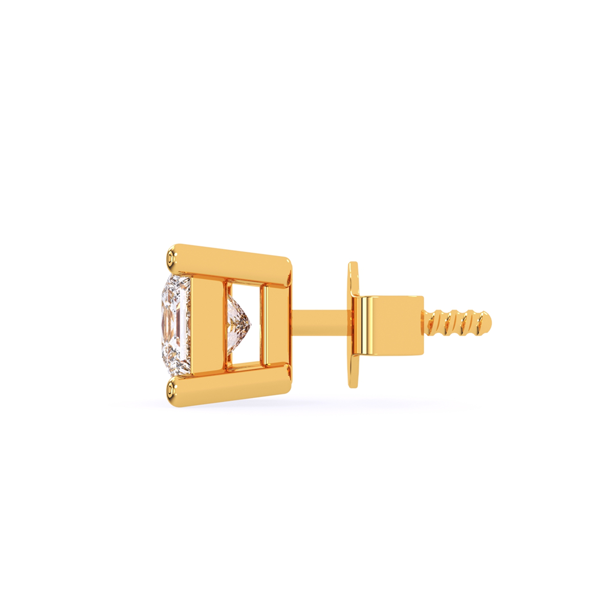 Unique Princess Diamond Solitaire Earrings